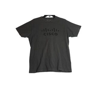 Cisco Systems Technology Logo Green Tee Shirt Mens Small